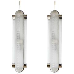 Italian Art Deco Style Pair of Sconces in Murano Glass 10
