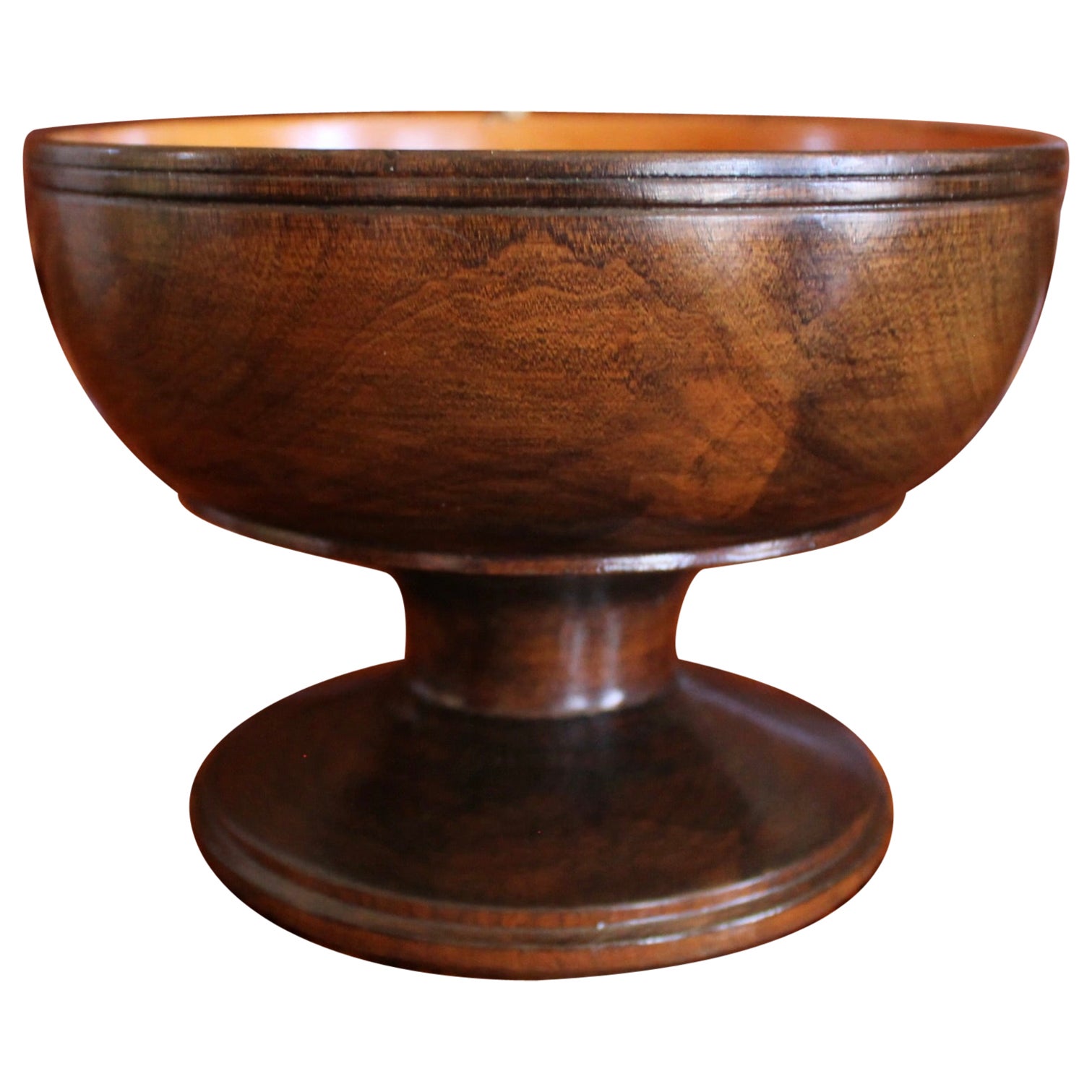 Lignum Vitae English Treen Footed Bowl  (Tazza) For Sale
