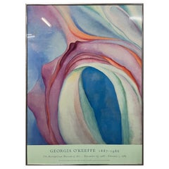 1980's The Metropolitan Museum Of Art Georgia O'Keeffe Framed Exhibition Poster.