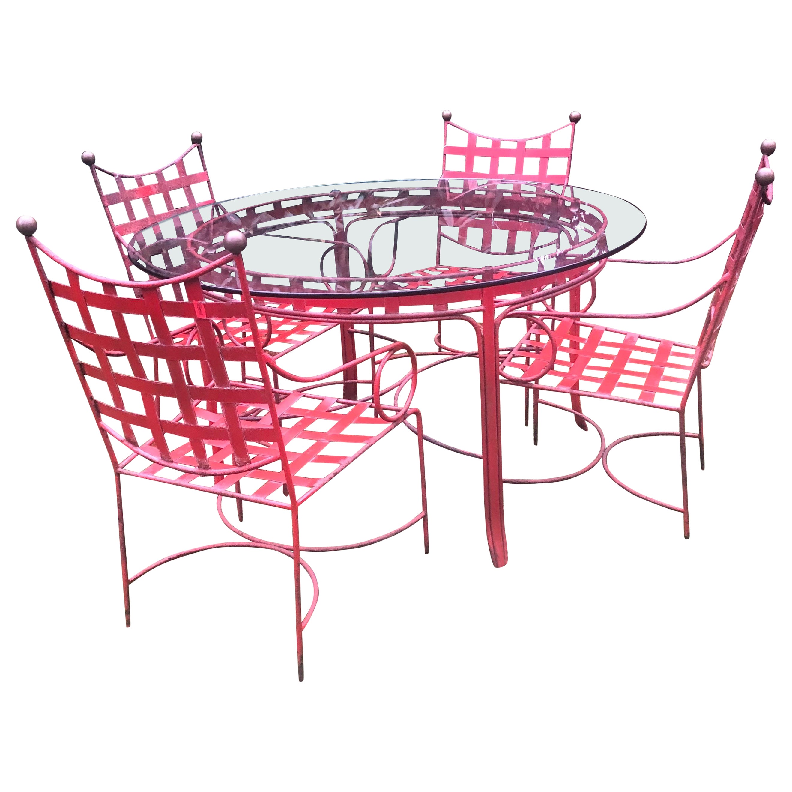 Salterini Rare Early Five Piece Garden/Dining Set by Mario Papperzini