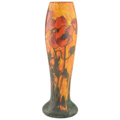 Vase ou base de lampe Legras émaillée vers 1920