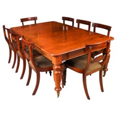 Antique William IV Mahogany Extending Dining Table & 8 chairs