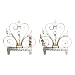 Pair of French Art Deco Fireplace Chenets by Michel Zadounaïsky