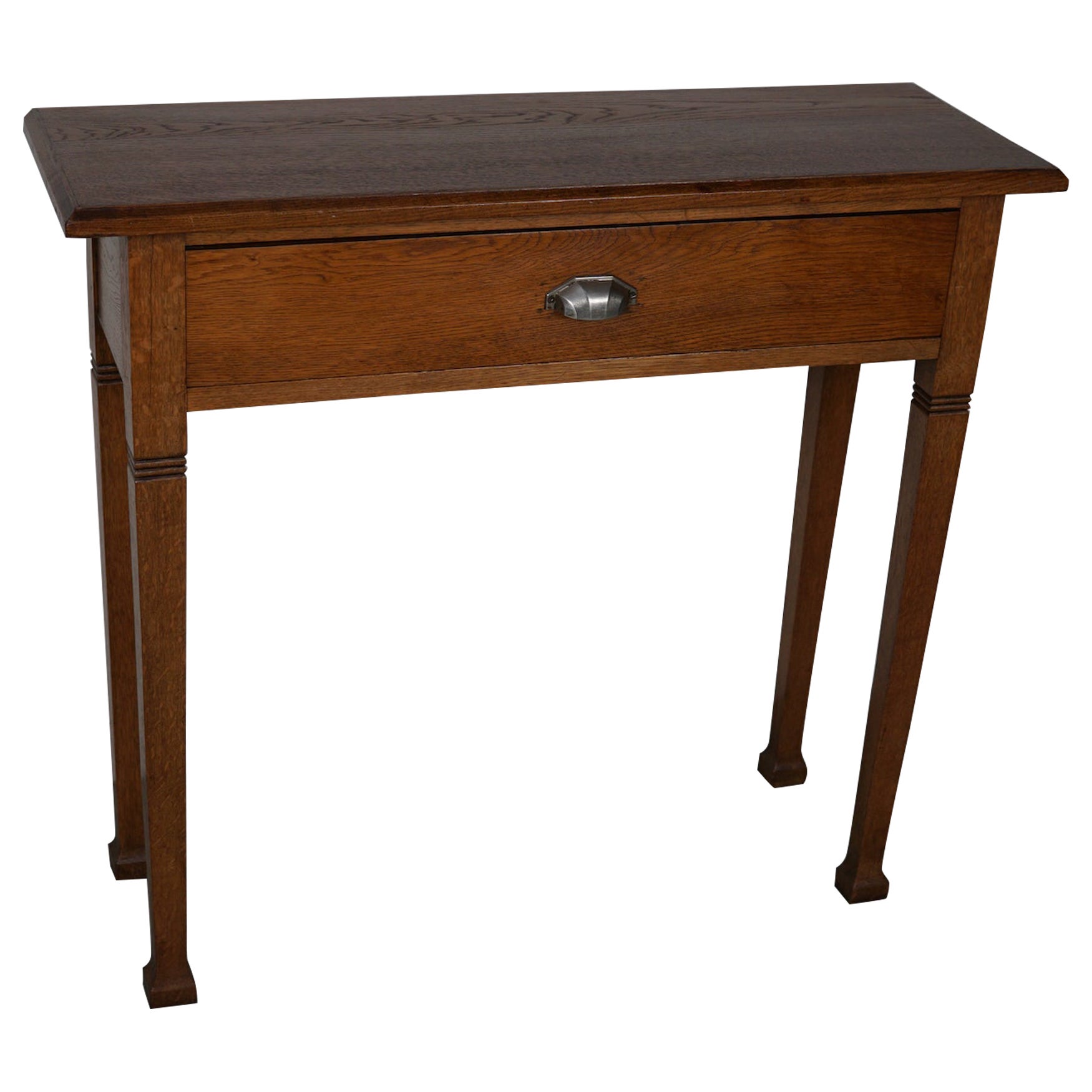 Antique Dutch Art Deco Oak Side Table, 1920s For Sale
