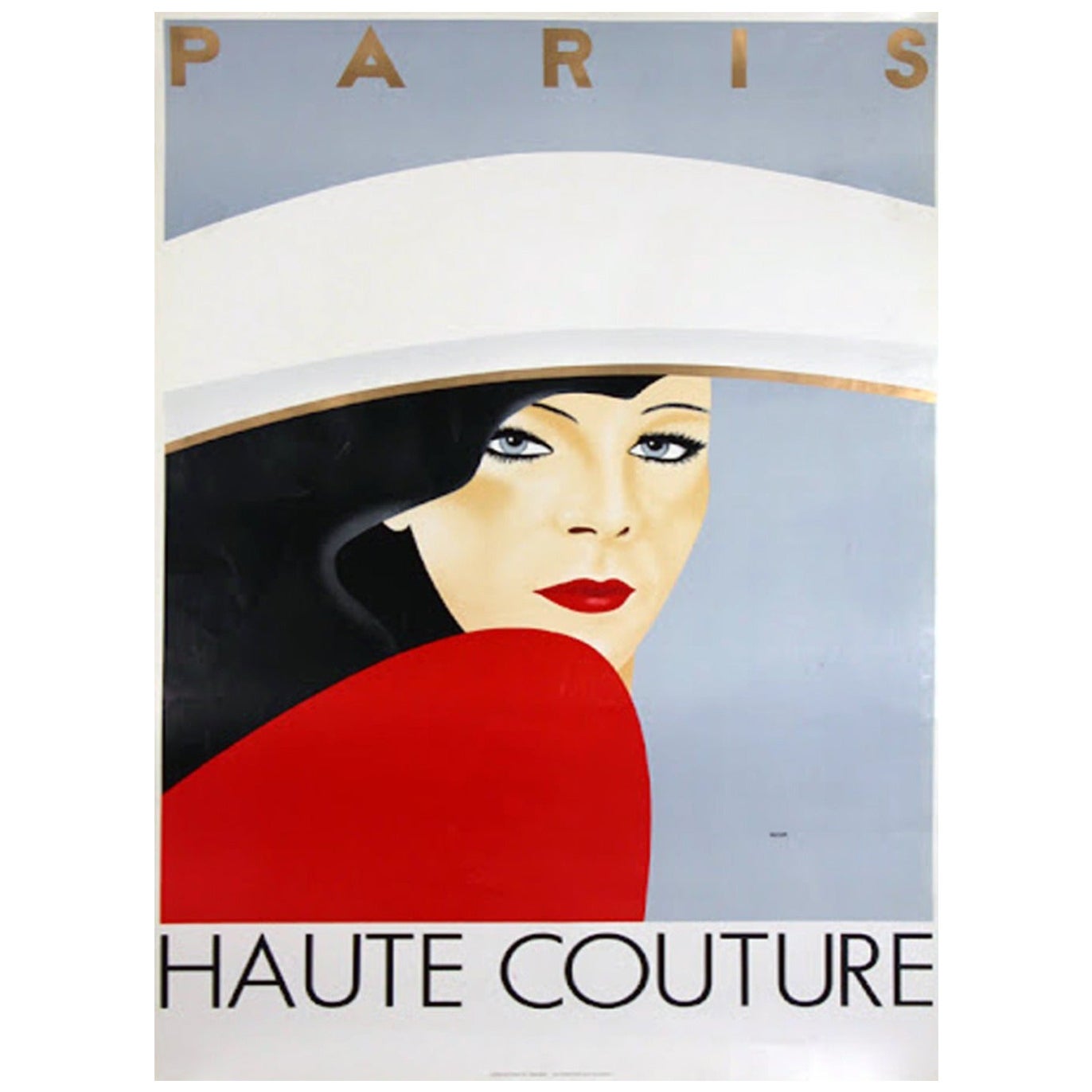 Affiche vintage originale de Razzia, Haute Couture Paris, 1982