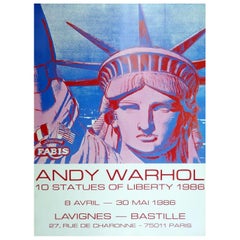 1986 Andy Warhol - 10 Freiheitsstatuen Original Vintage Poster