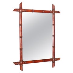 Antique French Faux Bamboo Mirror