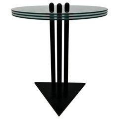 Vintage Postmodern Glass Top Side or End Table by Becker Designs, 1990s