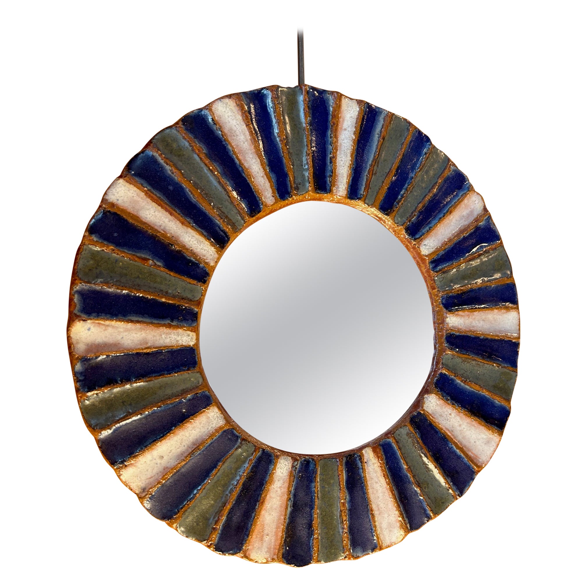 Ceramic Mirror by les Argonautes, France, 1960s  For Sale