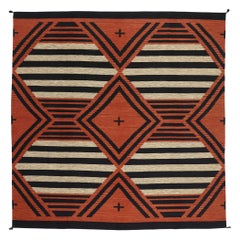 Contemporary Santa Fe Southwest Modern Desert Navajo-Style Flatweave Carpet