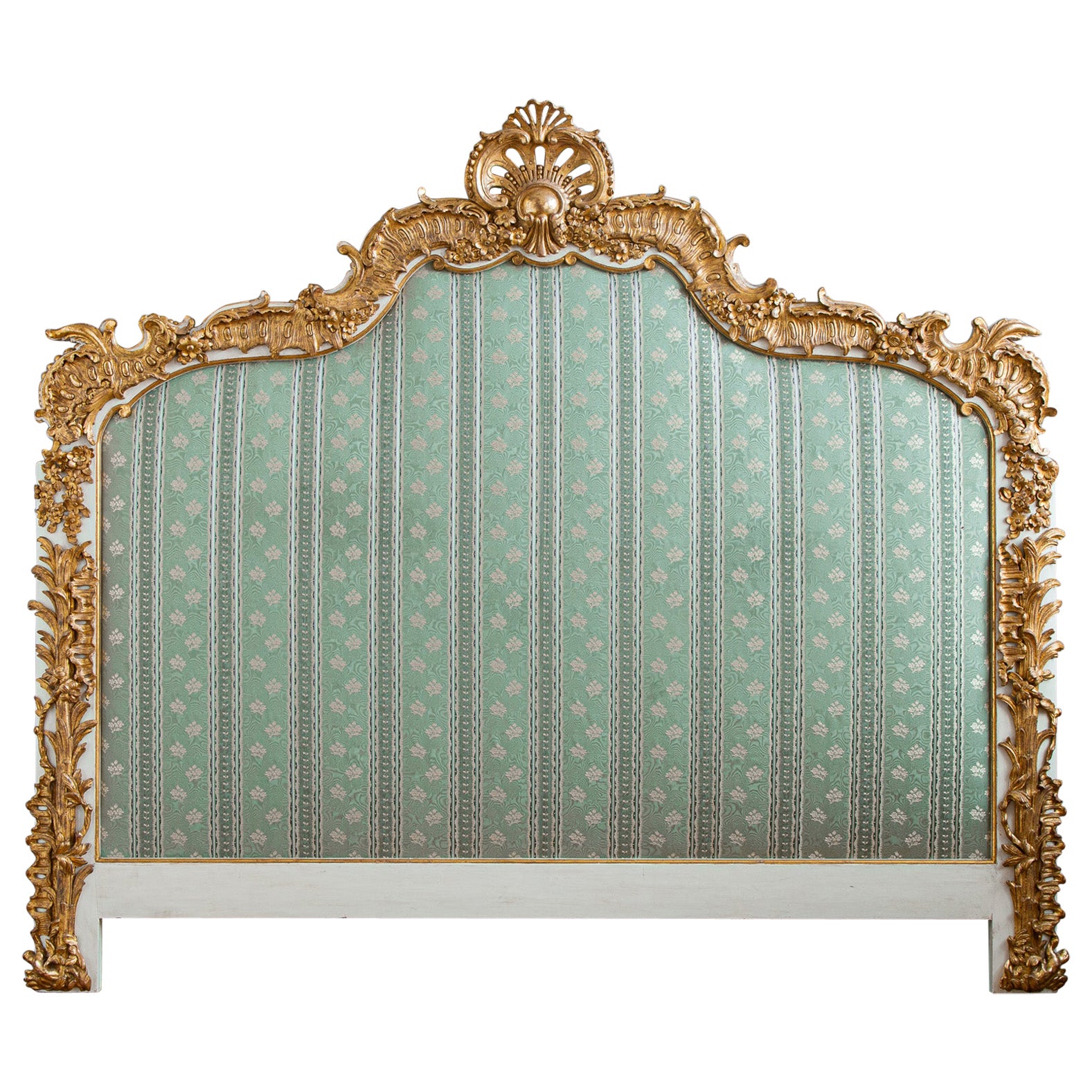 French Early 20th Century Louis XV Style Large Gilt wood Headboard