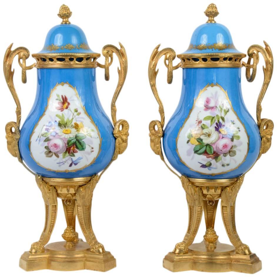 Pair of Sèvres Porcelain Vases For Sale