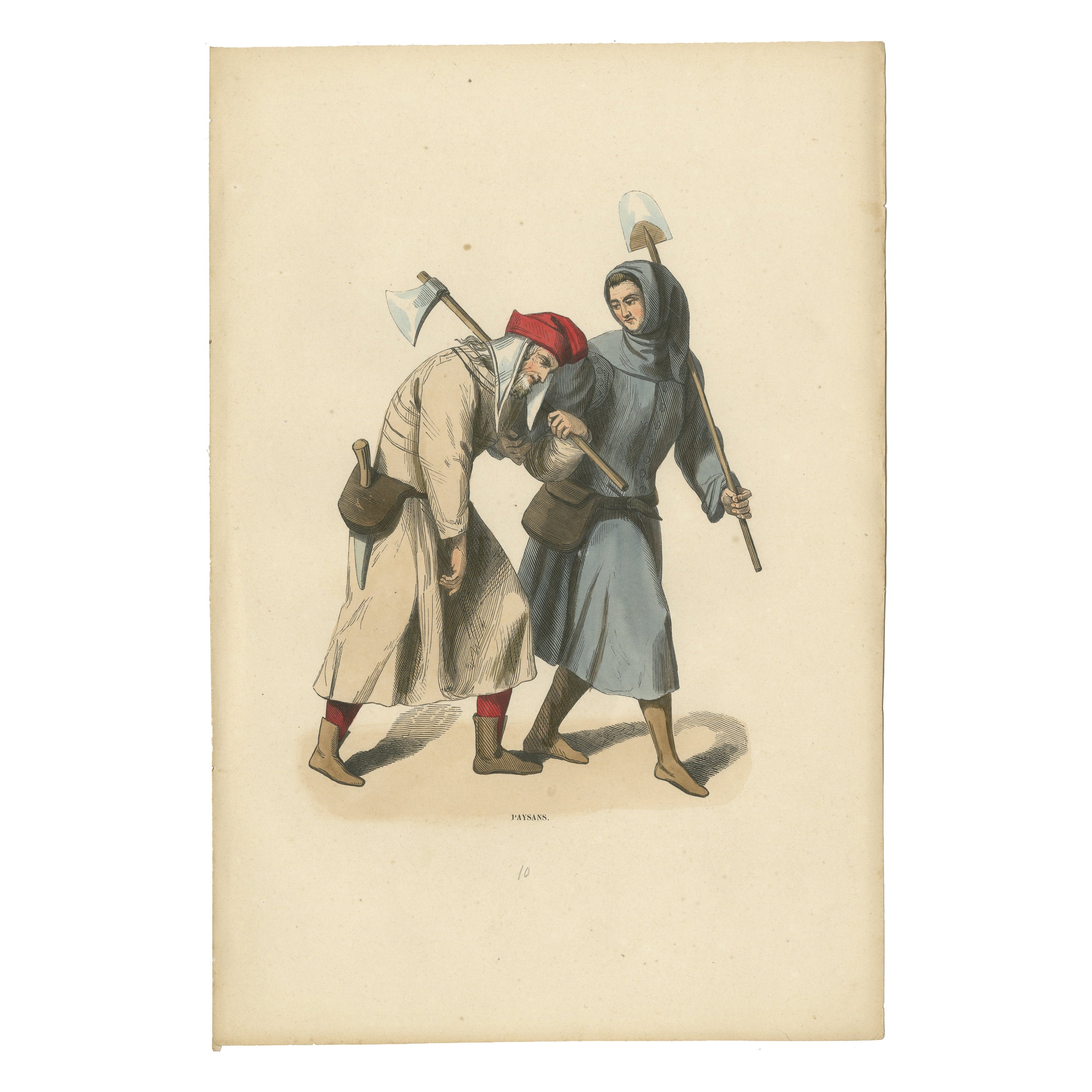 Toil of the Ages: Medieval Peasantry at Work, 1847 For Sale