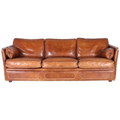 Retro Roche Bobois 3 seaters leather sofa