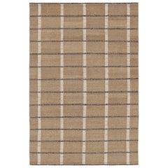 Rug & Kilim’s Hemp Scandinavian Style Rug in Beige-Brown with Geometric Pattern