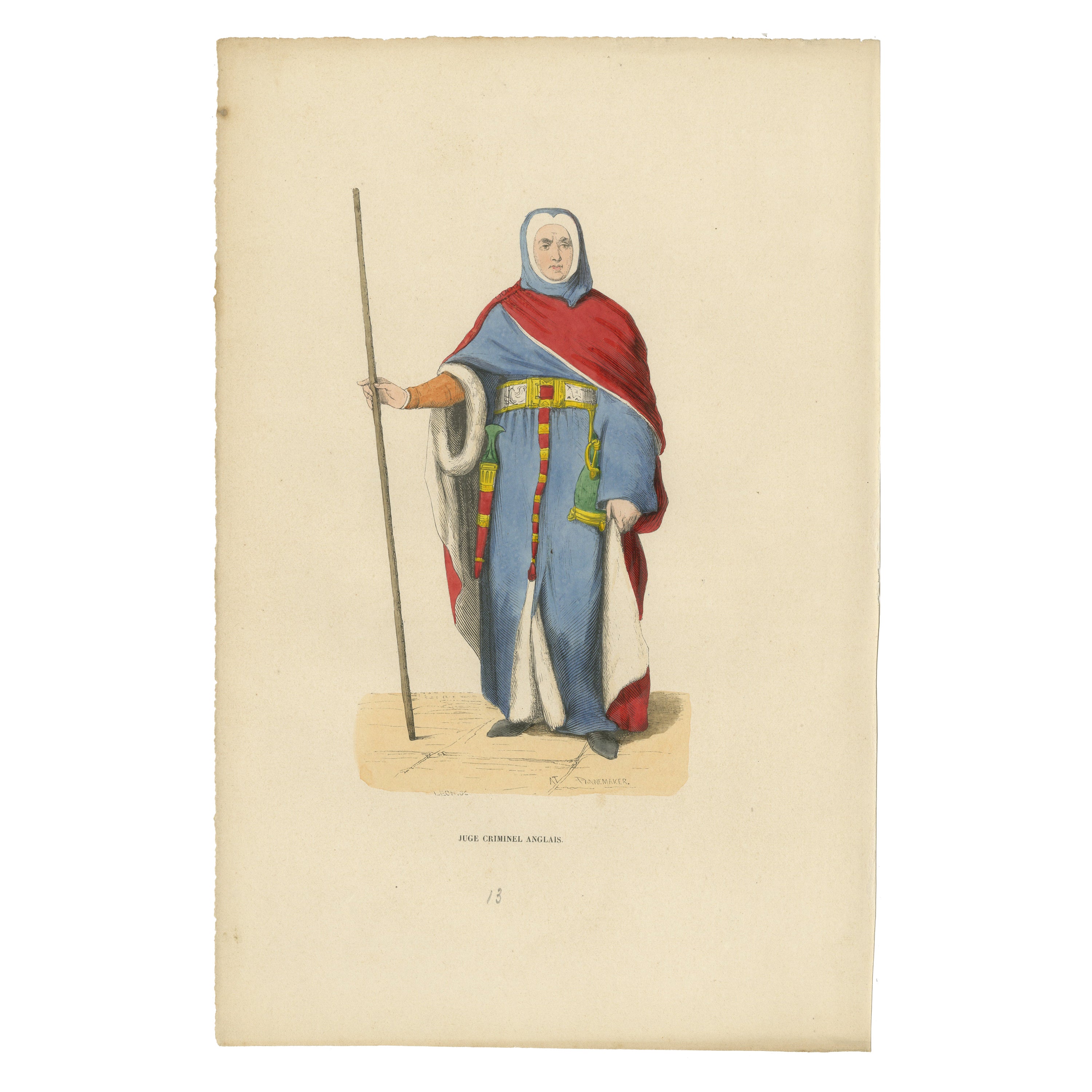 The Scales of Justice: An English Criminal Judge in Traditional Robes, 1847 For Sale