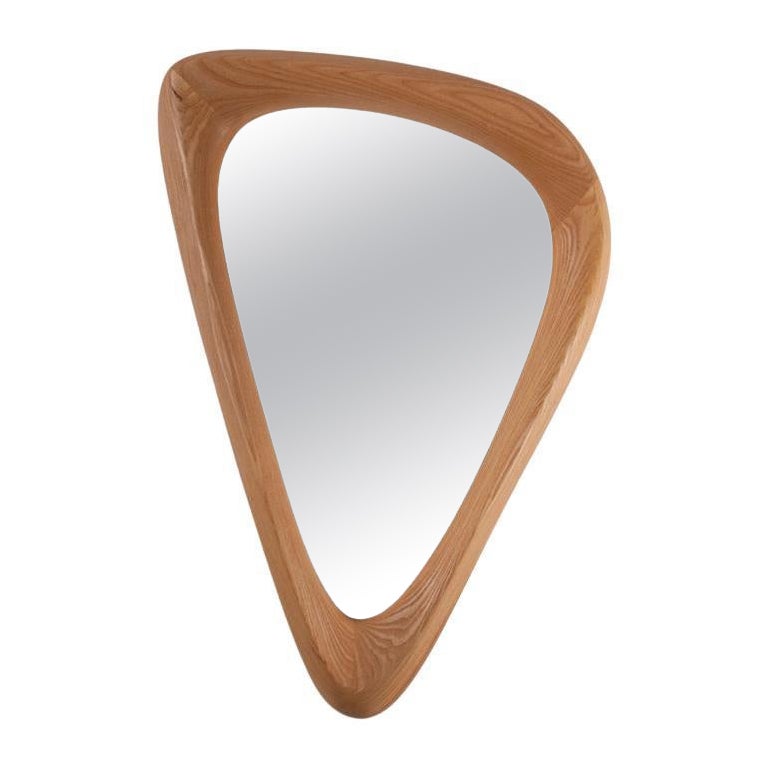 Amorph Cuneate Mirror in Honey stain on Ash wood  For Sale