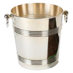 Retro Silver-Plated Metal Ice Bucket by Christofle.