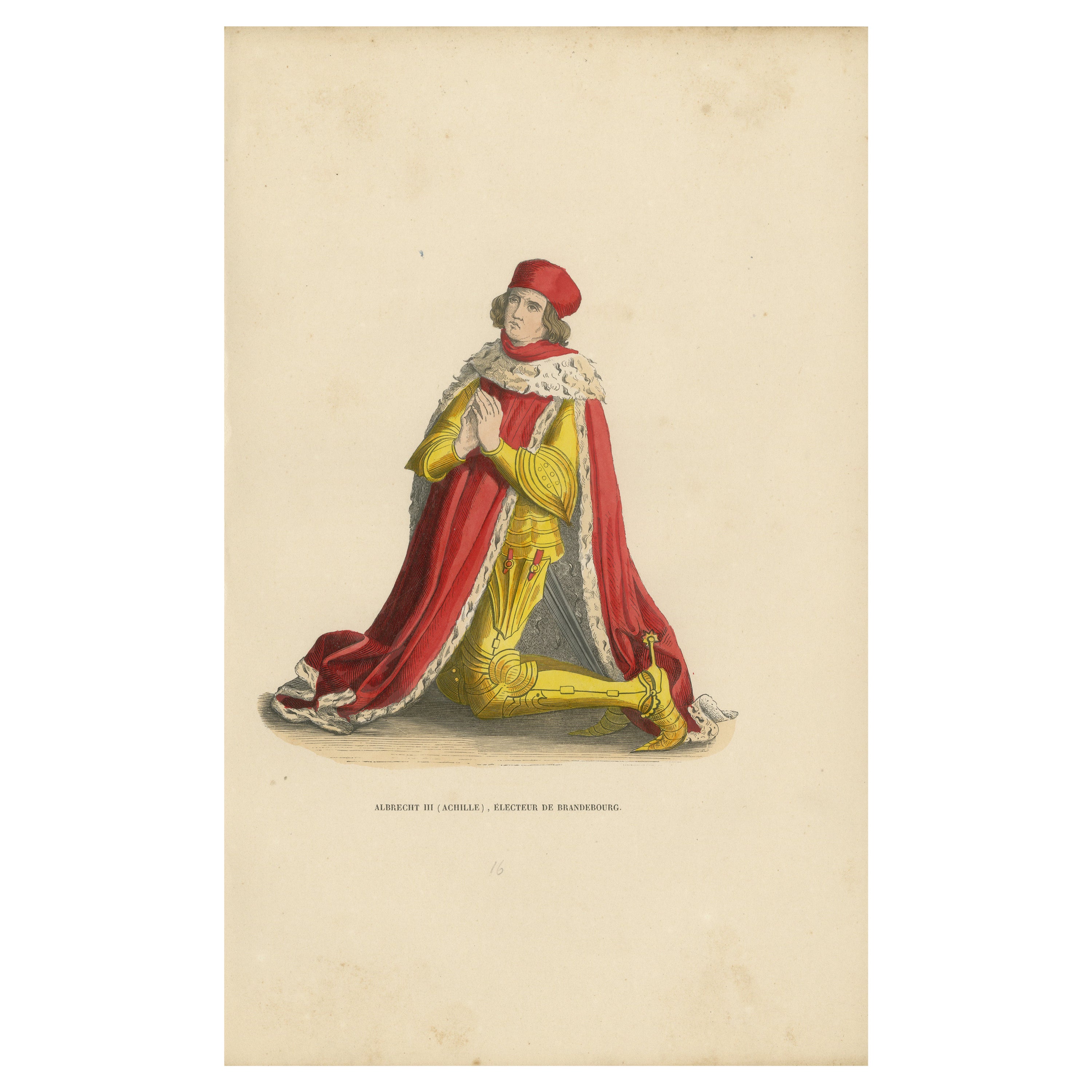 Albrecht Achilles: The Warrior Prince of Brandenburg in Prayer, 1847 For Sale