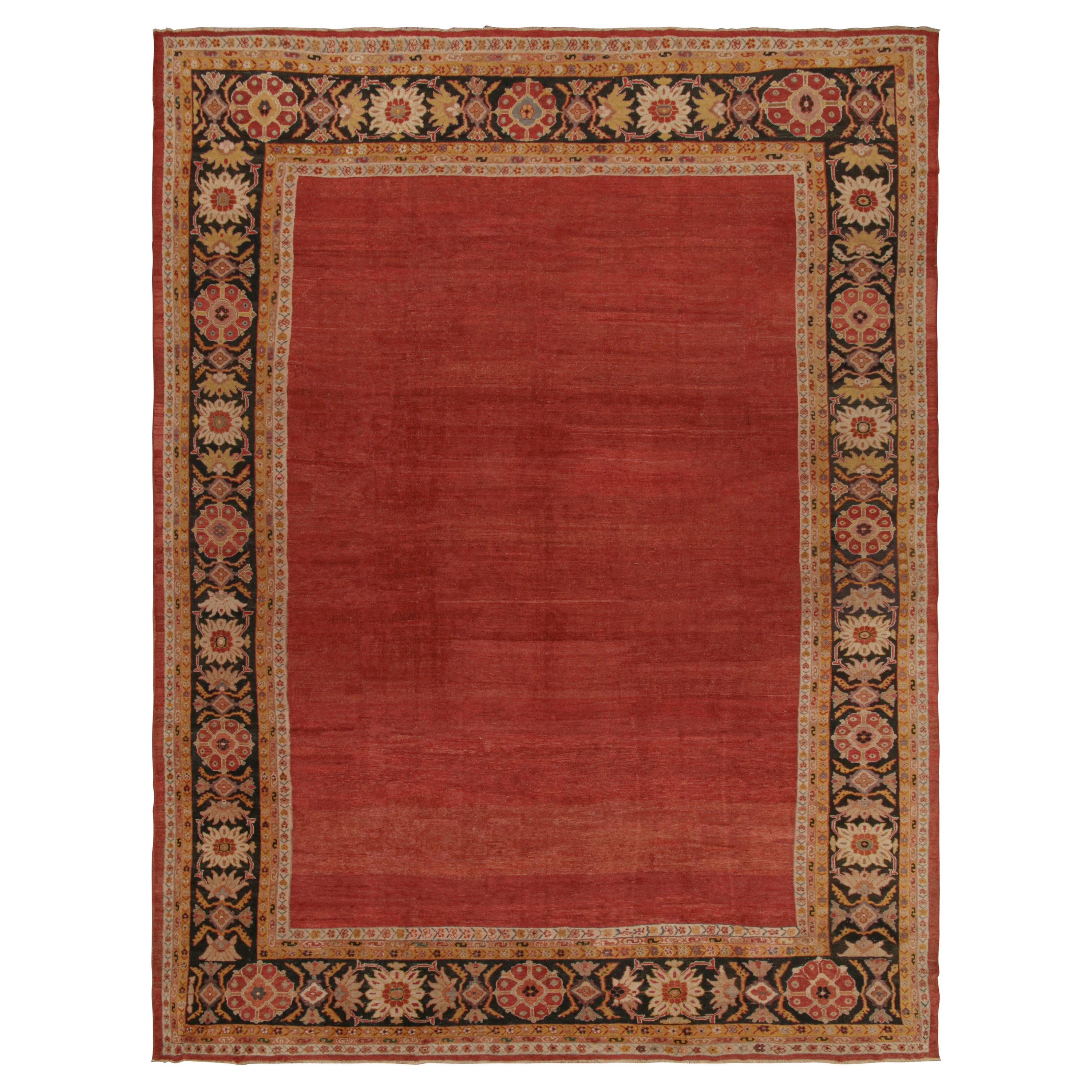 Antique Persian Sultanabad Rug with Red Open Field by Rug & Kilim For Sale