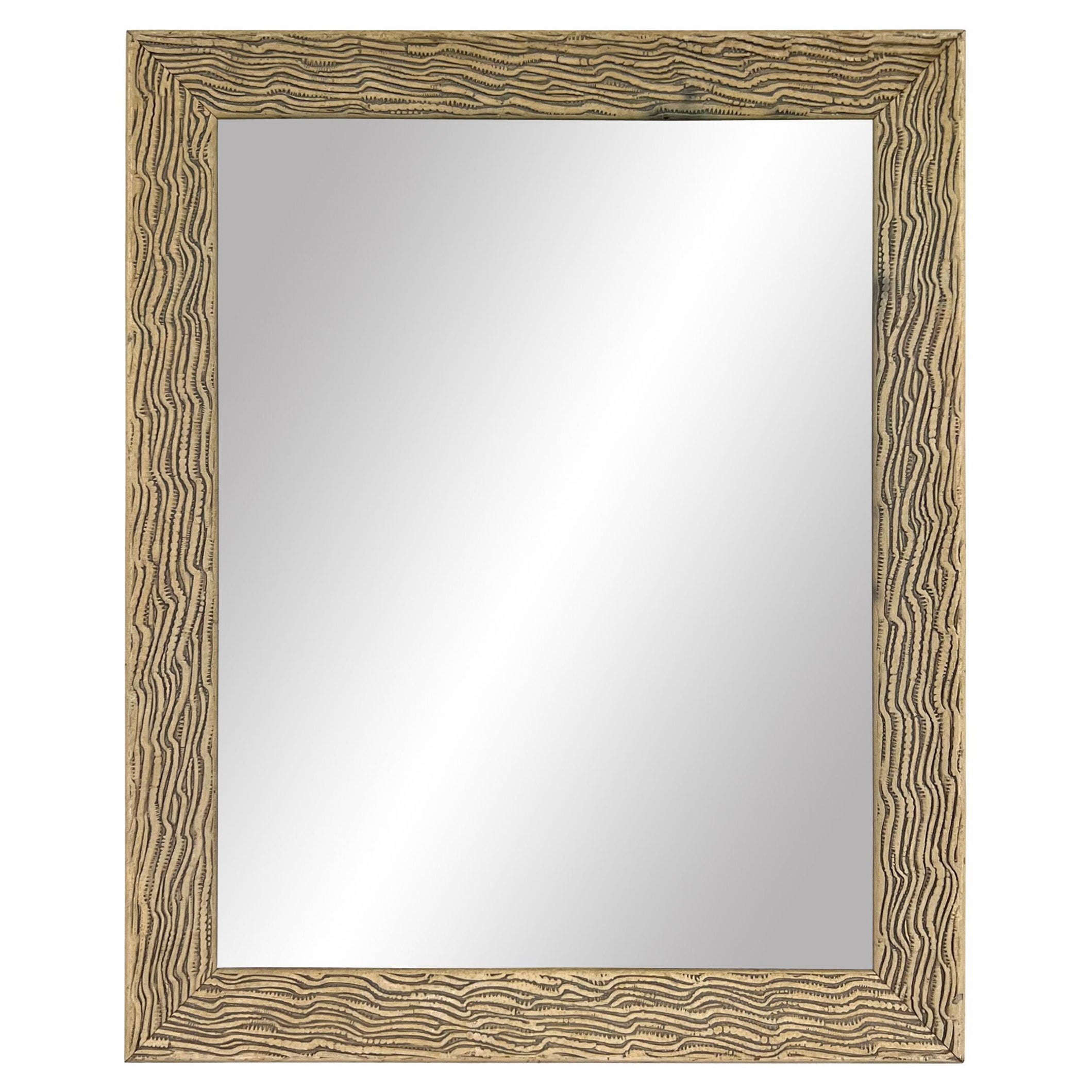 Miroir américain du MId-20e siècle en faux Grain