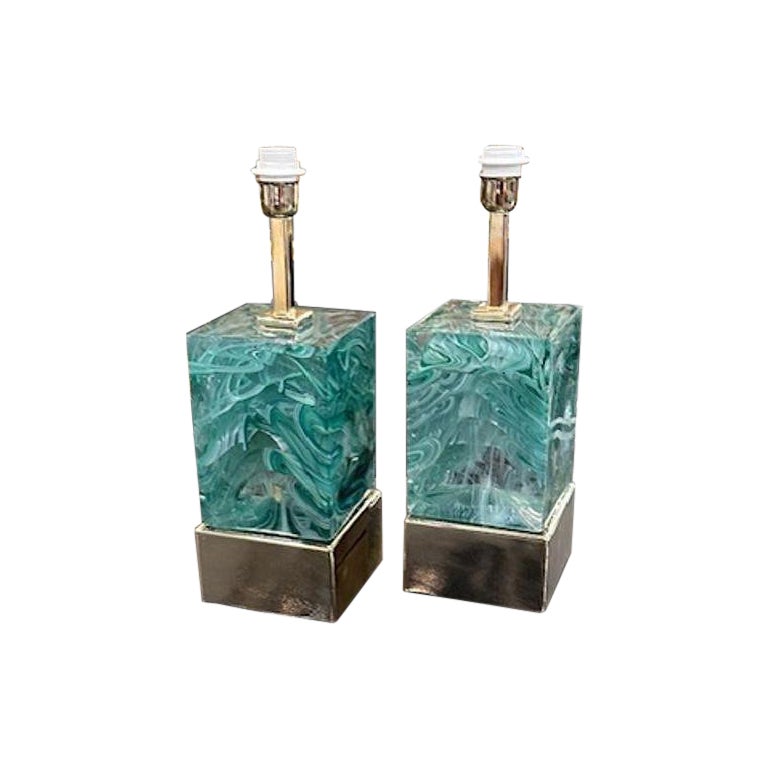 Murano Glass Block Lamps For Sale