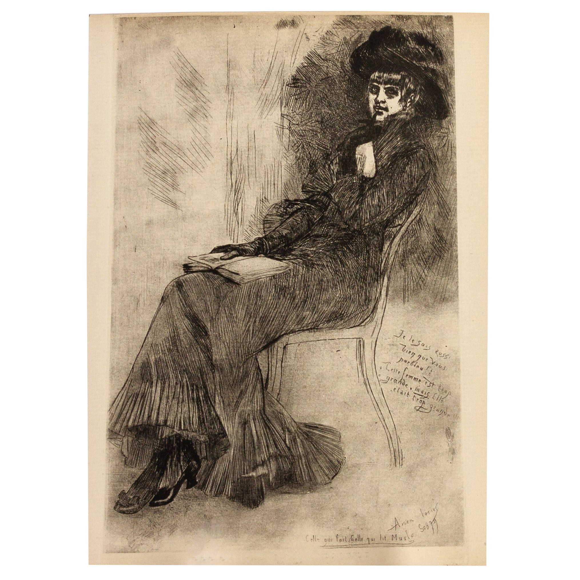 Félicien Rops (1833-1898) Gravure originale belge 19e siècle