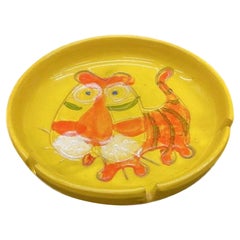 Vintage Mid-Century Modern Bennett Walsh Pacific Stoneware Yellow Tiger Ashtray