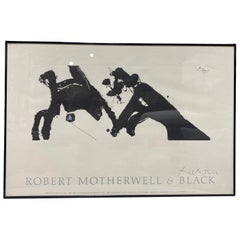 Robert Motherwell Exposición Firmada a Mano y Cartel Litografía Negra Danza I, 1979