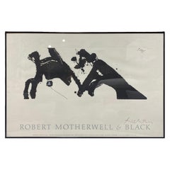 Robert Motherwell Hand Signed Exhibition & Black Lithograph Poster Dance I, 1979