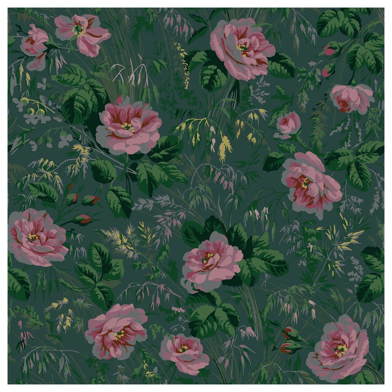 'Roses de Monet‘ wallpaper by Papier Français, collection BNF N°1 For Sale
