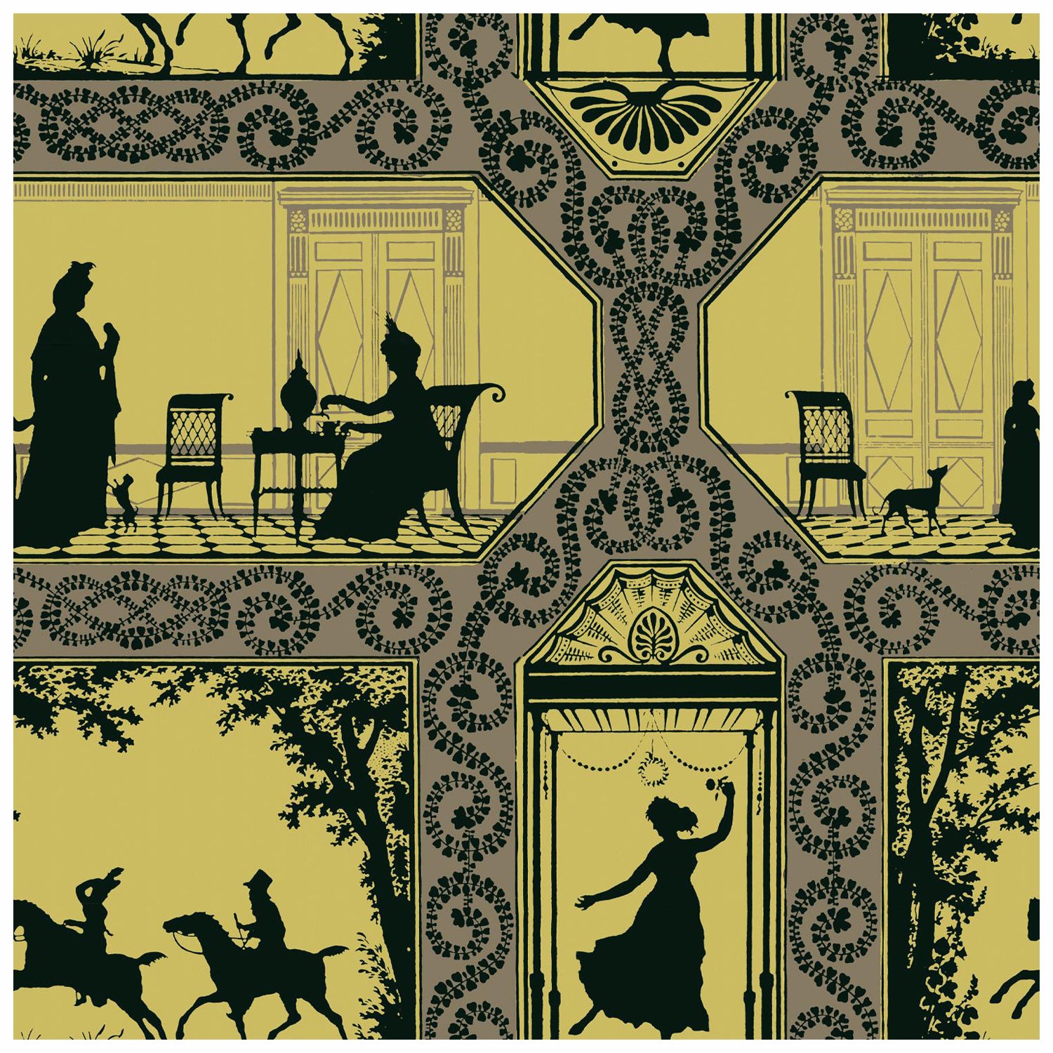 'Silhouettes‘ wallpaper by Papier Français, collection BNF N°1