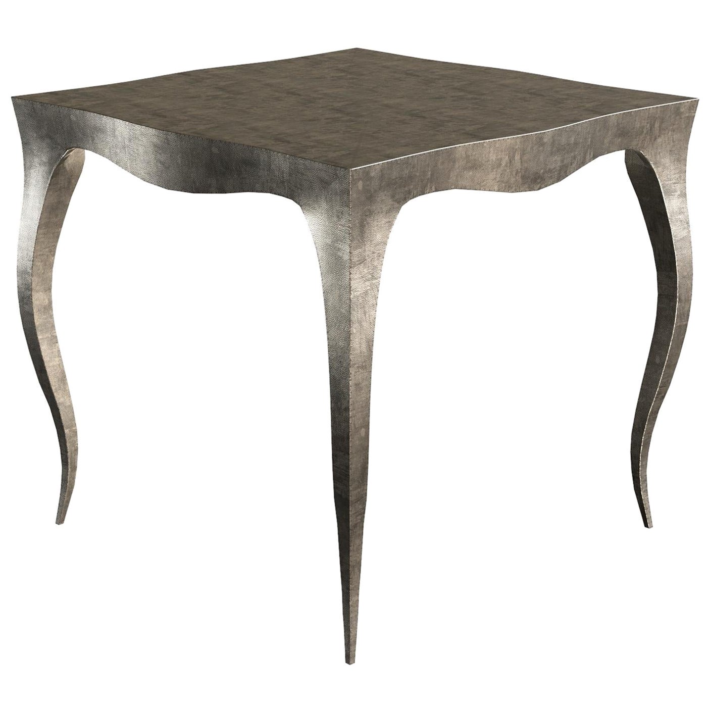 Louise Art Deco Center Tables Mid. Hammered Antique Bronze by Paul Mathieu