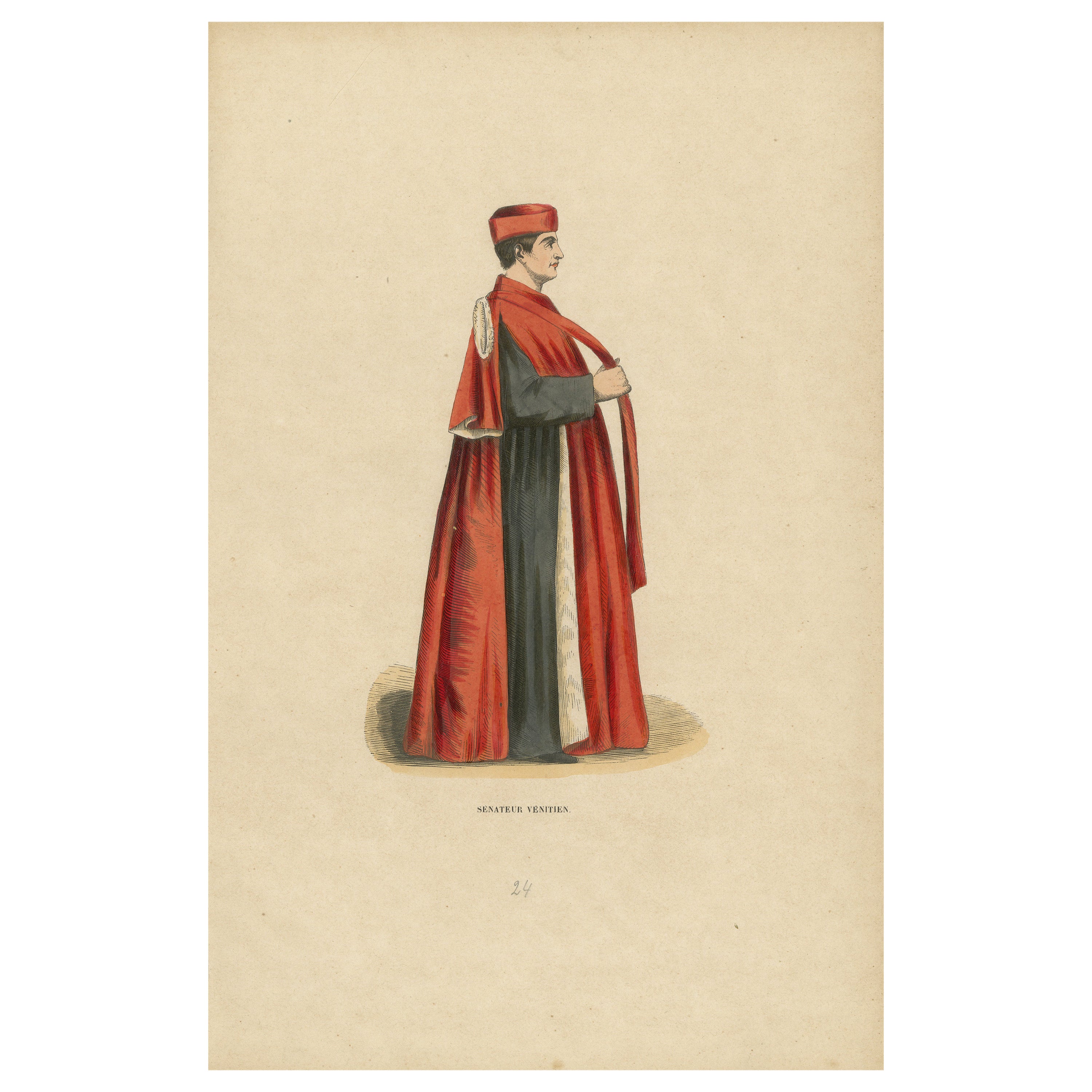 En conseil et commerce : un sénateur vénitien en robes de bureau, 1847