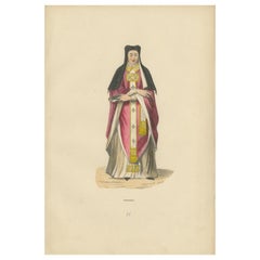 Antique In Solemn Duty: A Canon in Contemplation, Hand-Colored Lithograph, 1847