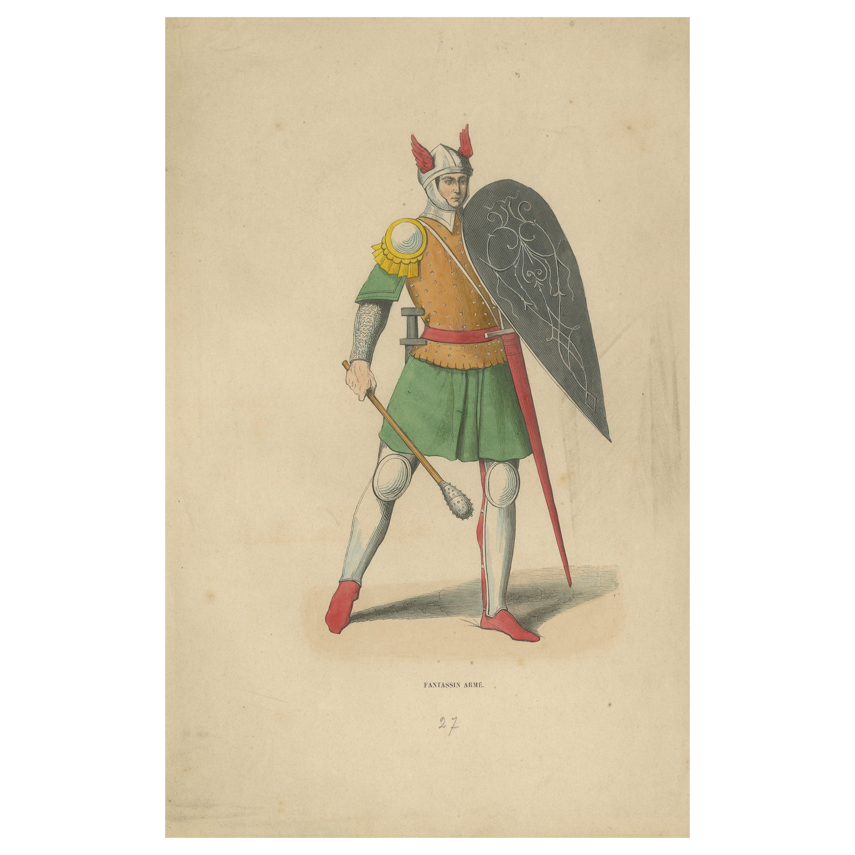 Vigilance in Arms: A Renaissance Infantryman Prepared for Battle, 1847 For Sale