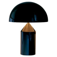 Vico Magistretti 'Atollo' Small Black Metal Table Lamp by Oluce