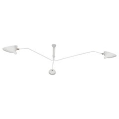 Serge Mouille Mid-Century Modern White Three Rotating Arms Ceiling Lamp