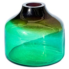 Decorative big and heavy green Murano Glass Vase by Vinicio Vianello
