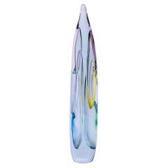 Vintage Tall and Colorful Vintage Italian Sculpture in Murano Glass