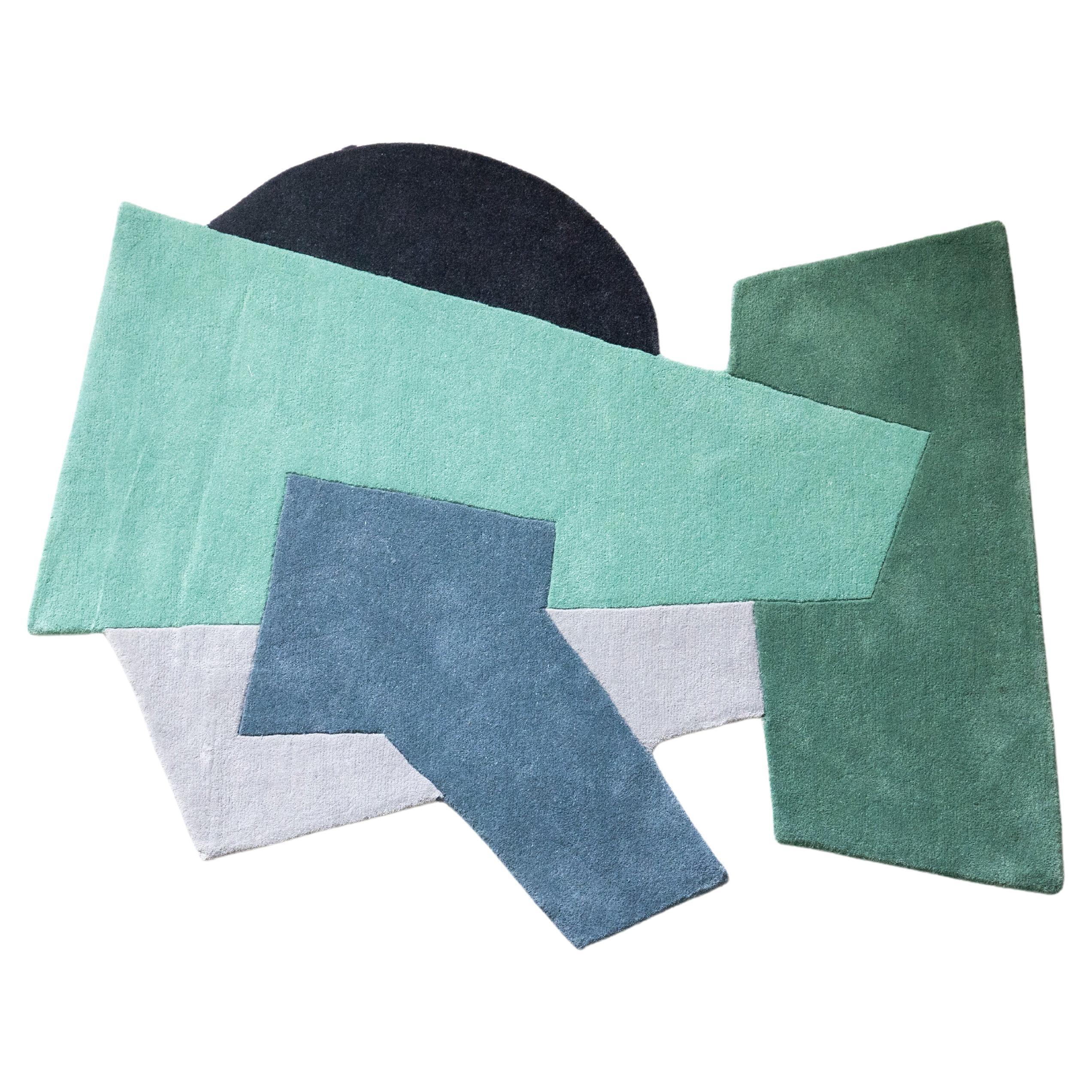 21st Century Contemporary Abstraction Geometric Rug von Spinzi, handgetuftete Wolle