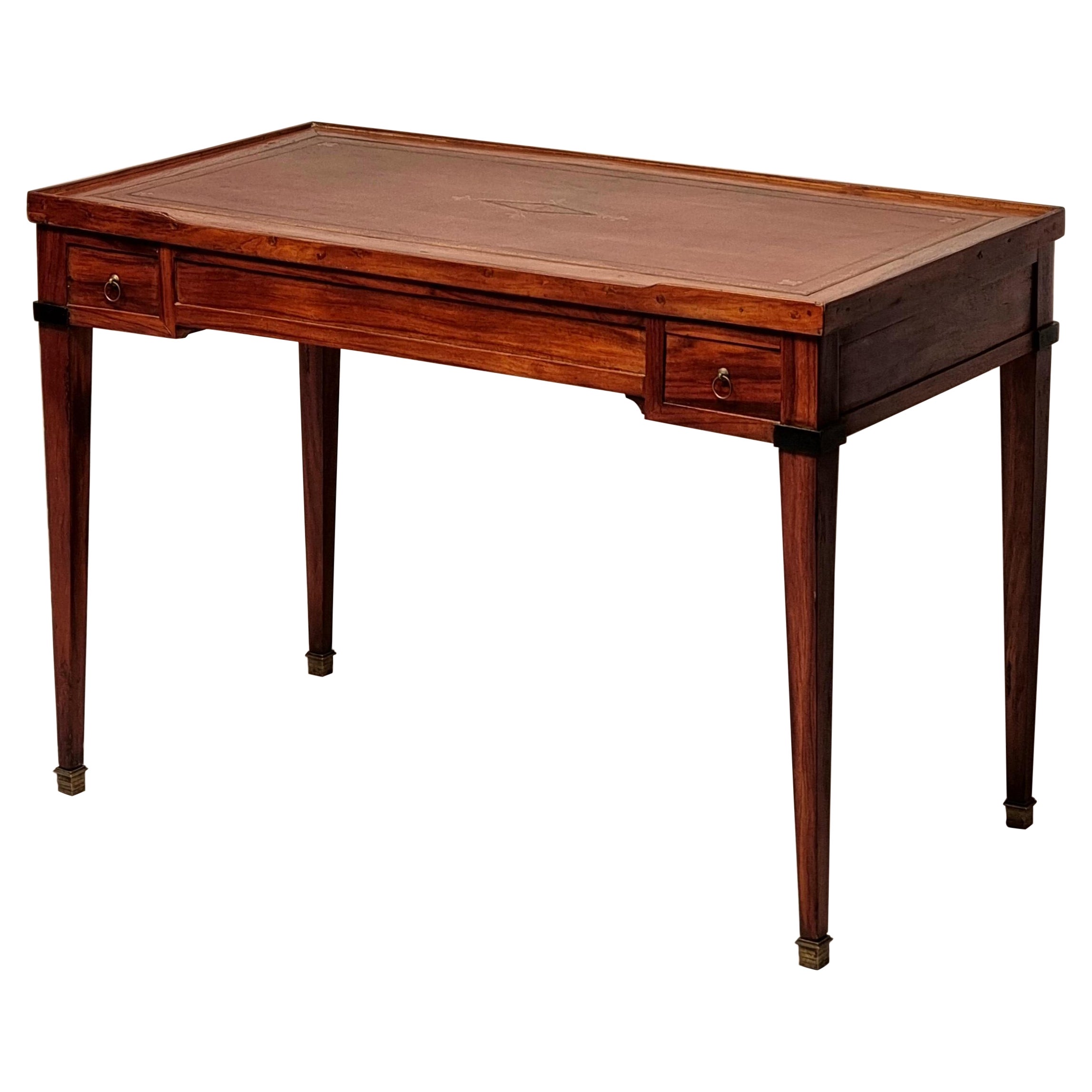 Table de jeu d'époque Directoire - Bois de rose et ébène - 18e