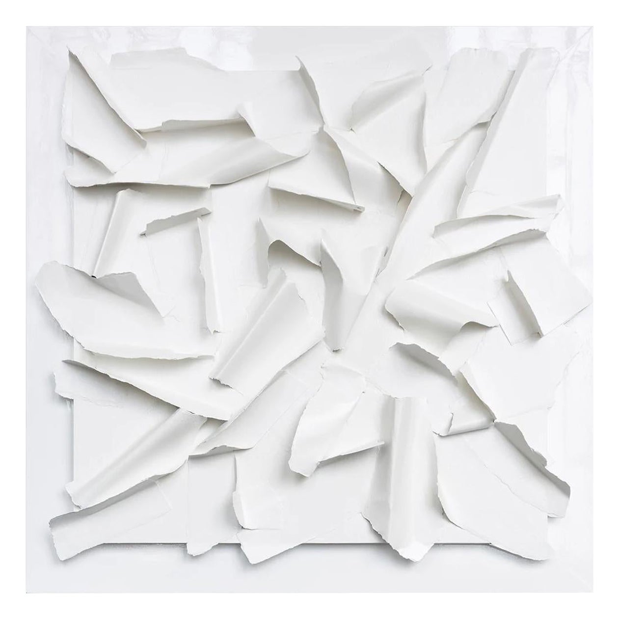 Big White "Esplosioni" Painting by Italian Artist Eugenio Galli, Wall Sculpture