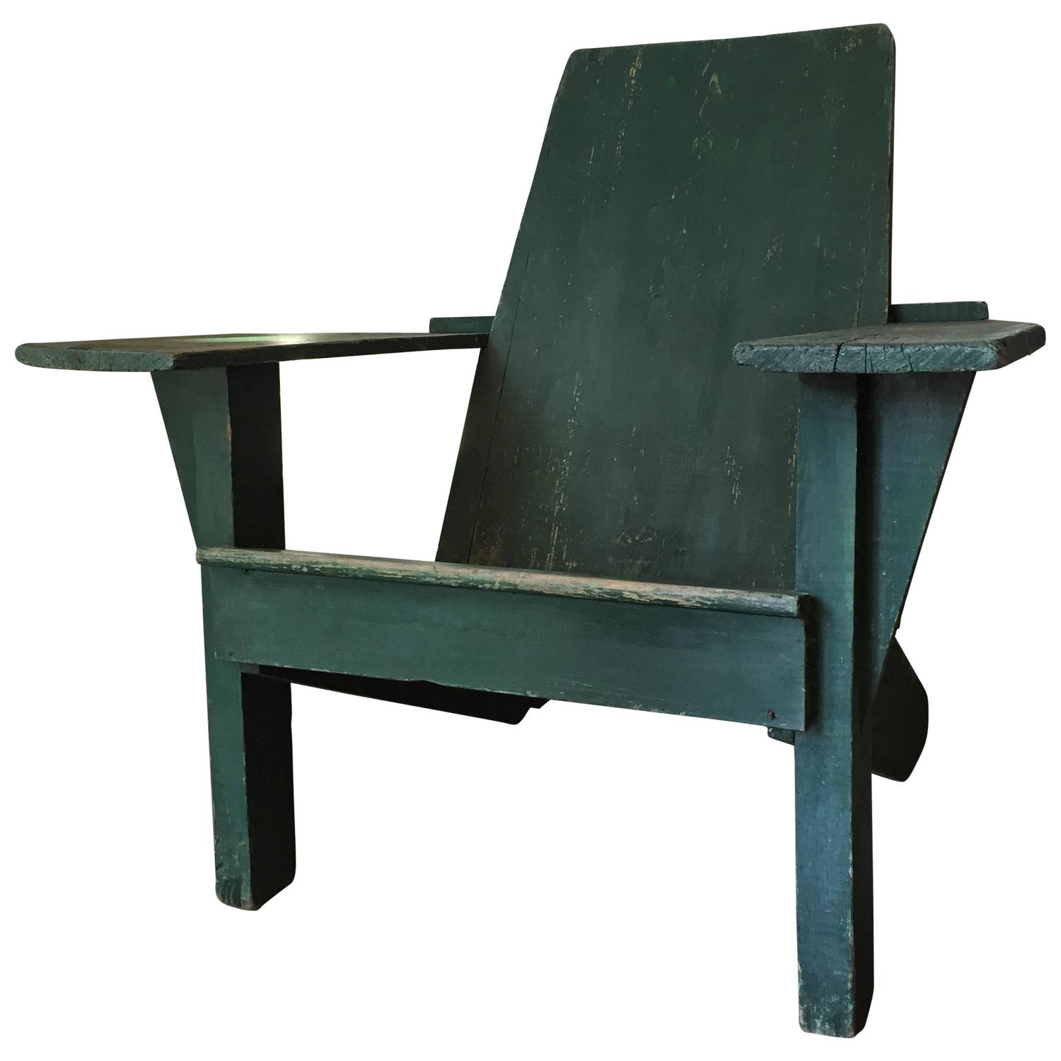 Antique American Adirondack Chair For Sale at 1stdibs