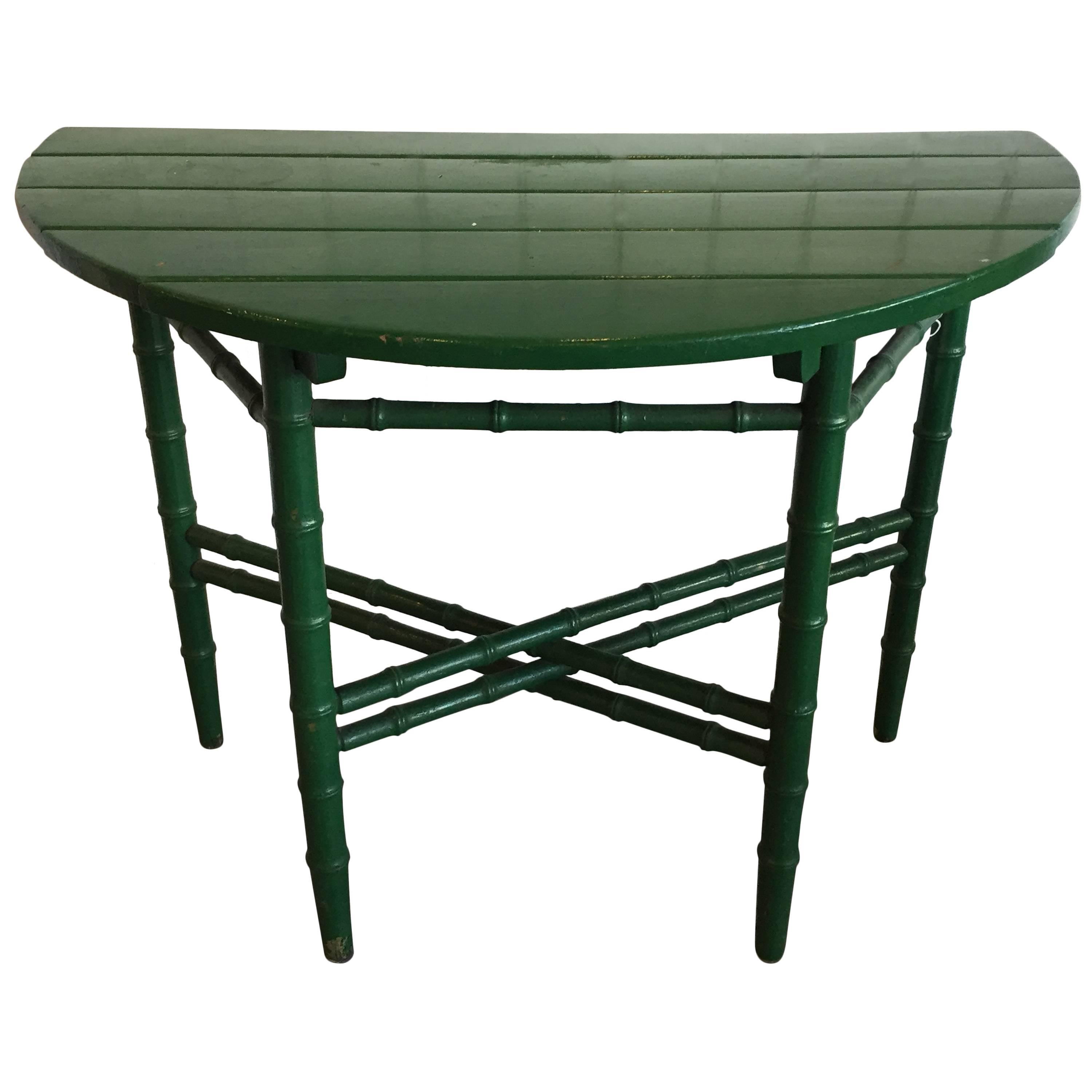 Vintage Green Painted Demilune