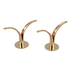 Skultuna, Sweden. Pair of "Liljan" candle holders in brass