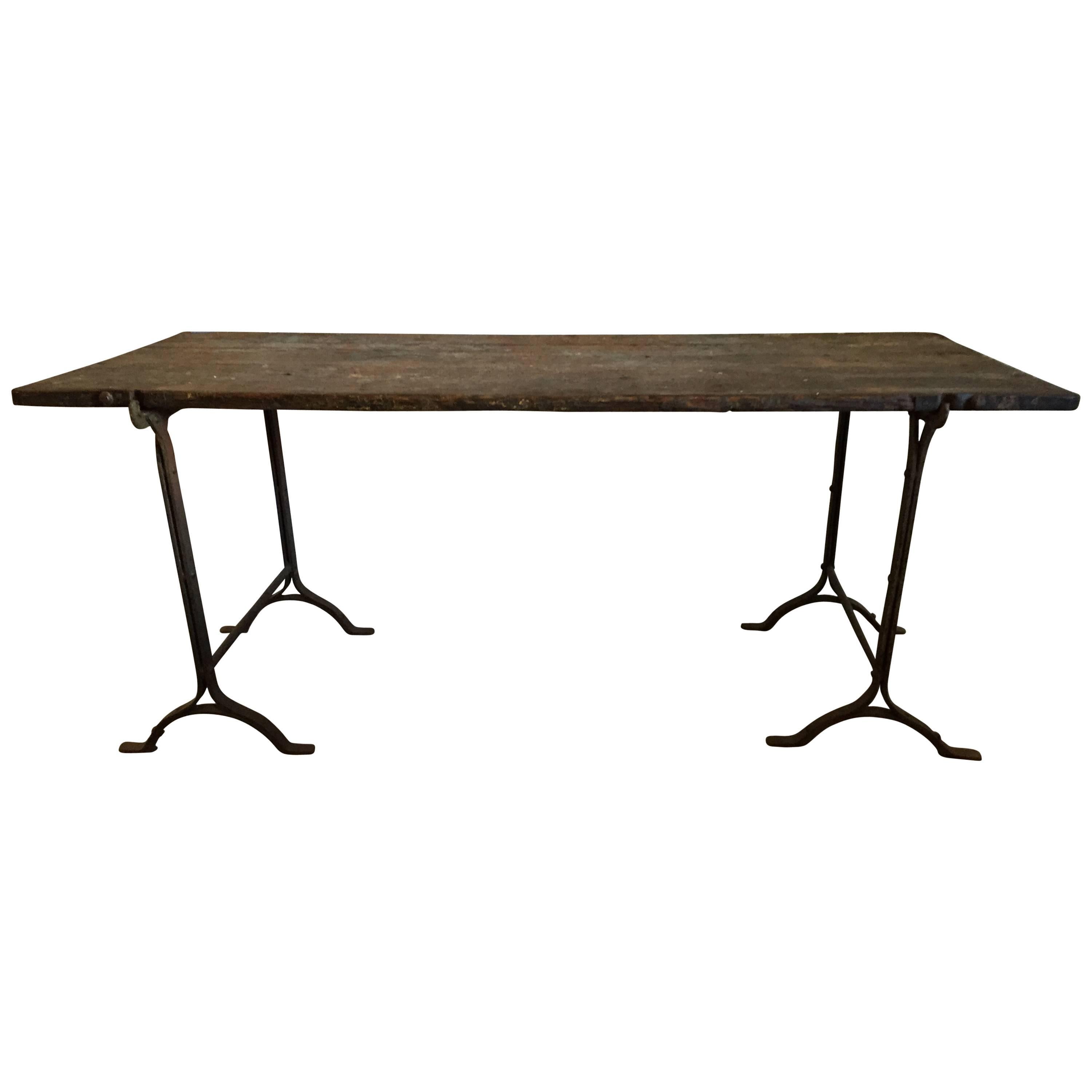 19th Century English Trestle Table For Sale