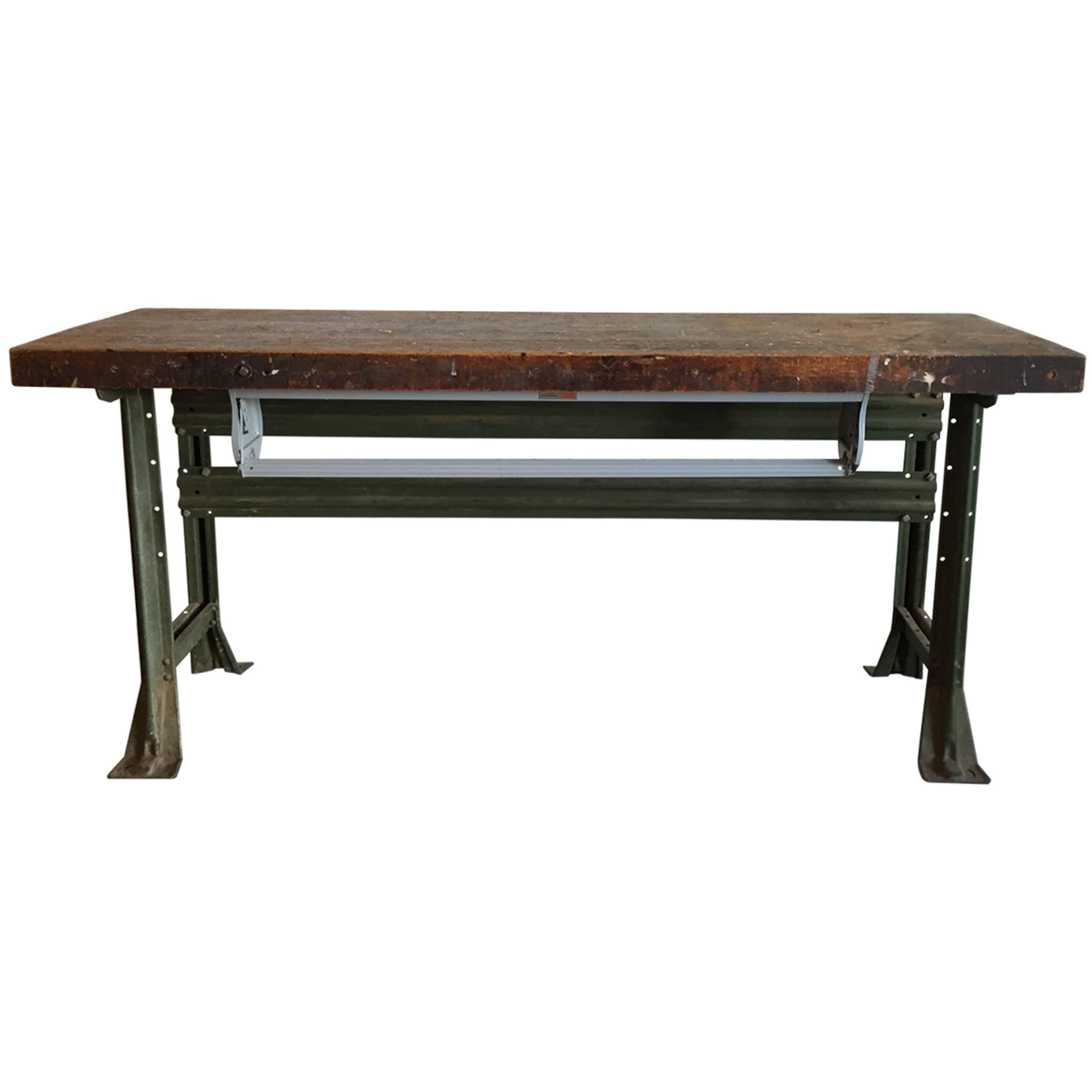 Industrial Work Table, American, 1920s For Sale