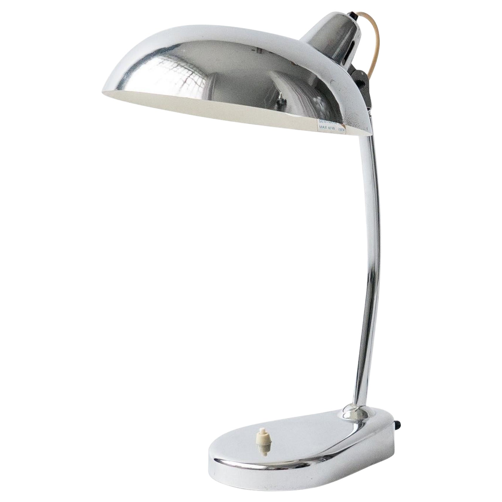 Lampe de table Seminara « Ministeriale » en métal chromé, fabriquée en Italie, années 1960 en vente