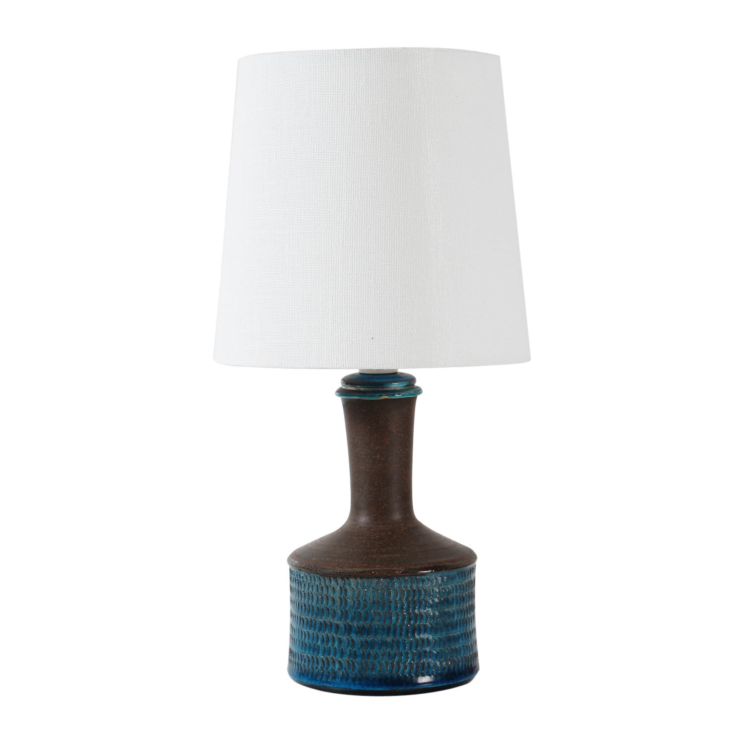 Danish HAK Kähler Small Table- and Bedside Lamp with Turquoise Glaze 1970s For Sale